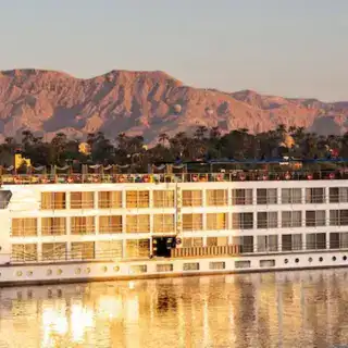 Exterior view of the Sphinx Nile Cruise sailing on the Nile