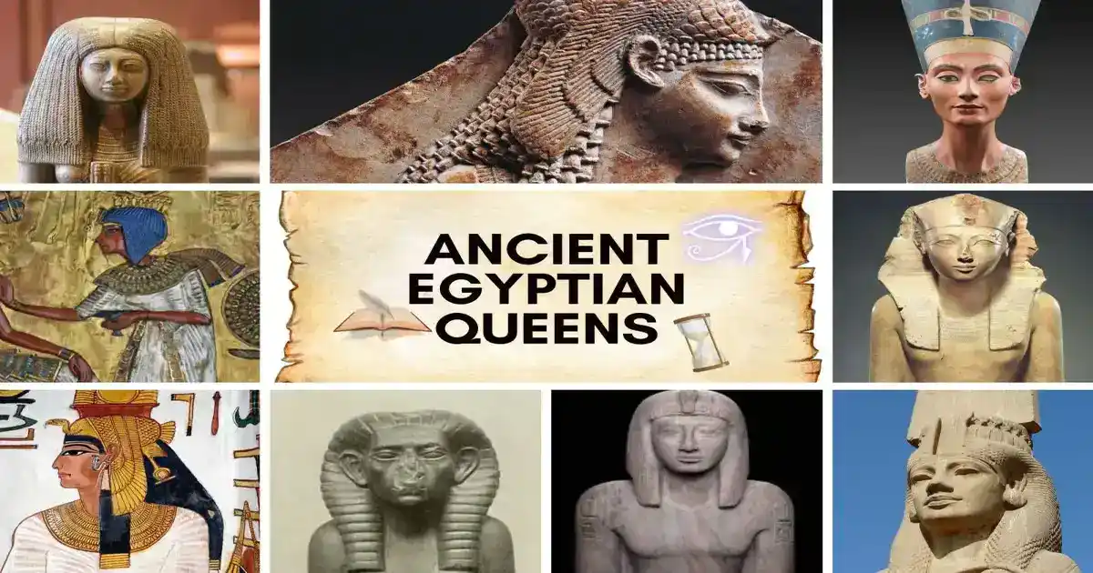 Ancient Egyptian queen names custom on temple wall