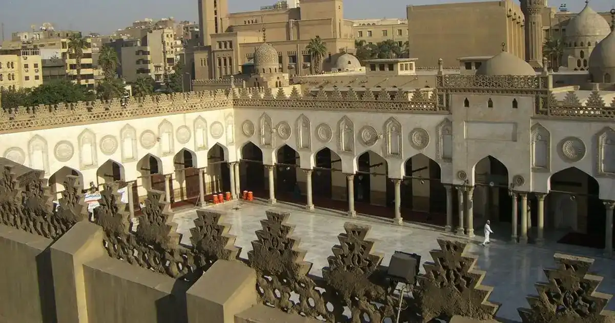 Interior prayer hall of Al Azhar Mosque Cairo Egypt